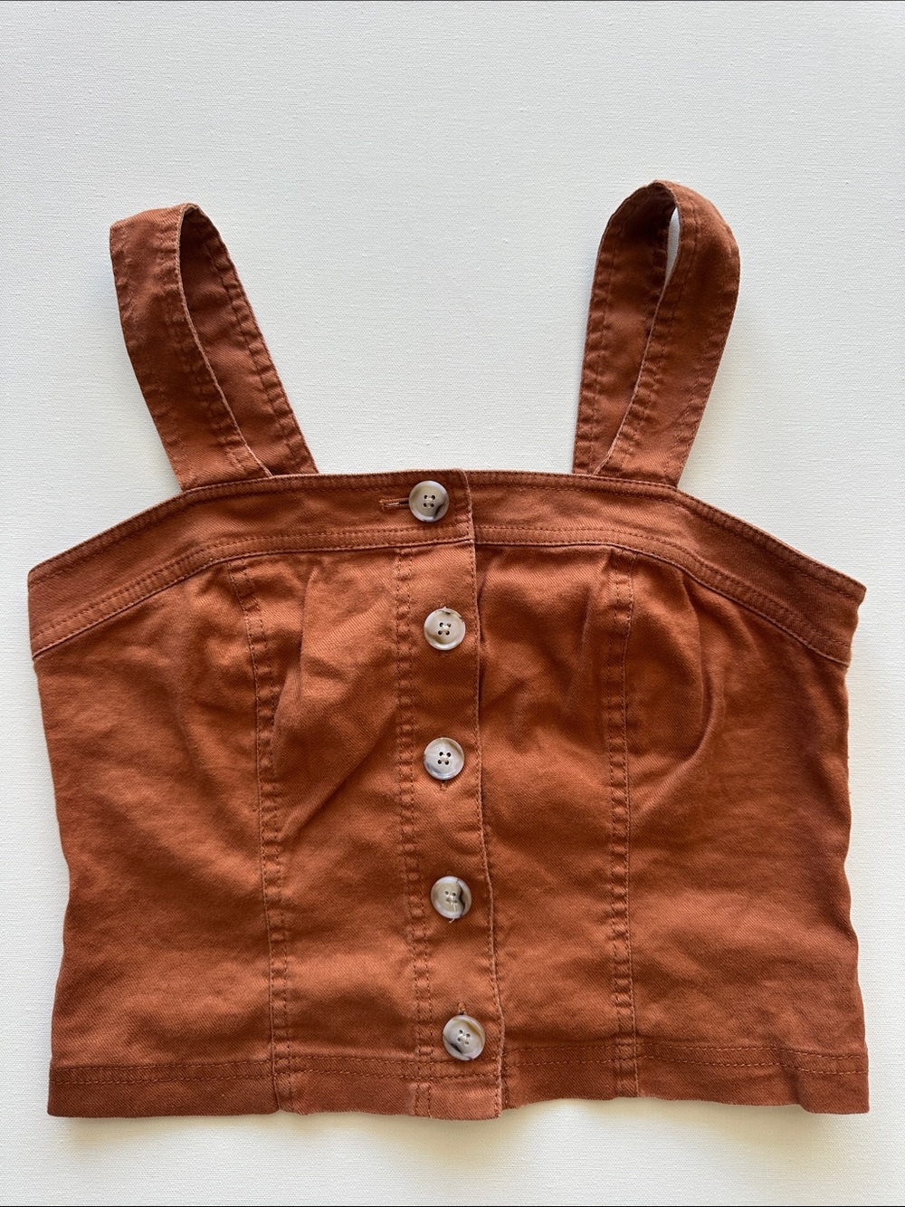 Banana Republic Rust Crop Button-Front Tank